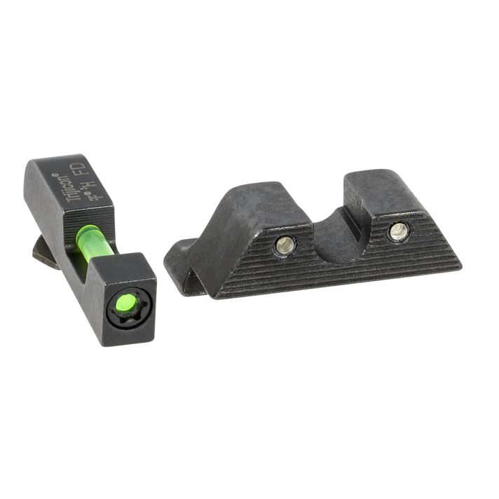 Trijicon 601102 DI Night Sight Set Green Tritium/Fiber Optic/Black Outline Front, Green Tritium Rear, Black Frame, Fits Most Glock *Does Not Fit MOS