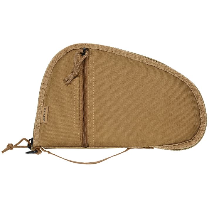Allen 3613 TorreyHandgun Case Coyote Tan Polyester, Small Accessory Pocket, Muzzle Pocket & Lockable Zipper 10.50" x 6.50" Exterior Dimensions