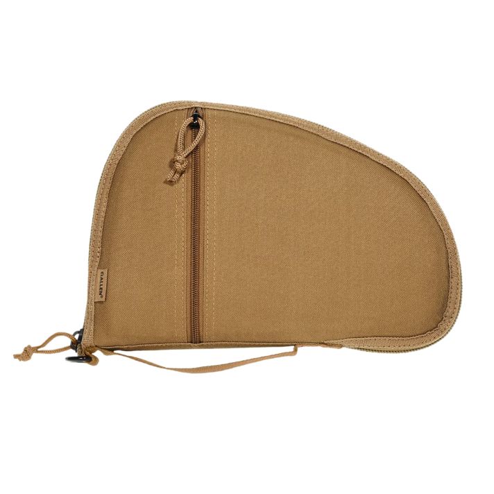 Allen 3614 TorreyHandgun Case Coyote Tan Polyester, Small Accessory Pocket, Muzzle Pocket & Lockable Zipper 11.50" x 7.75" Exterior Dimensions