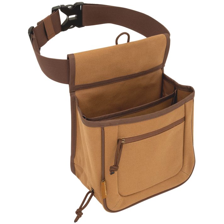 Allen 8332 Rival Double Compartment Shell Bag Tan Canvas Holds 2 Boxes of 2 3/4" 12 Gauge Shells Side By Side