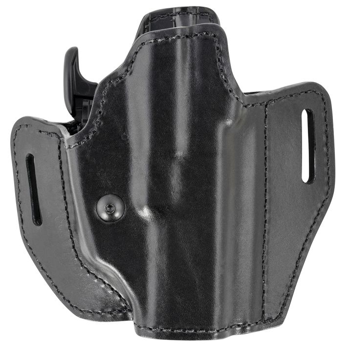 Bianchi 58351 Allusion Assent Pro-Fit OWB Size 13 Black Leather Belt Slide Compatible w/Springfield XDS/Ruger American Pistol/Glock 17/22 Belt Up to 1.50" Wide Right Hand