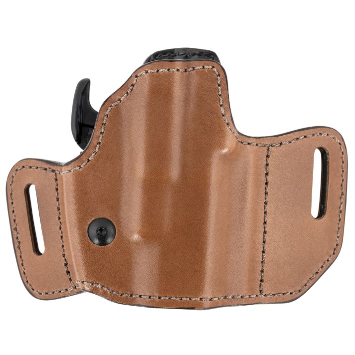 Bianchi 31831 Allusion Assent Pro-Fit OWB Size 11 Tan Leather Belt Slide Compatible w/ S&W M&P Shield/FN FNS Compact/Glock 26/27 Gen1-5 Belt Up to 1.50" Wide Right Hand