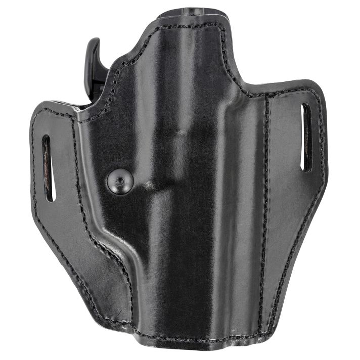 Bianchi 56831 Allusion Assent Pro-Fit OWB Size 18 Black Leather Belt Slide Fits S&W M&P Fits CZ 75 Fits FN FNS Right Hand