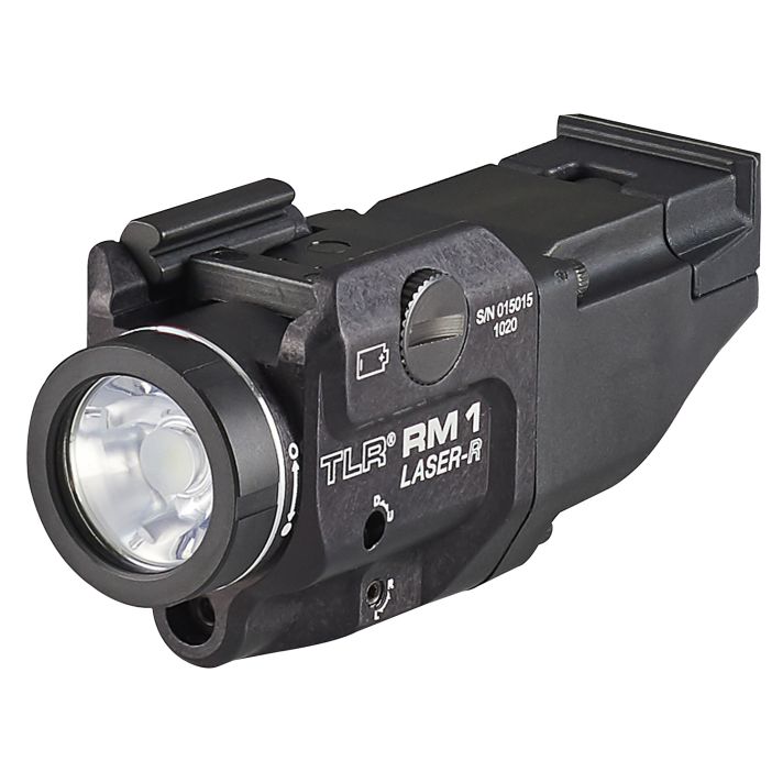 Streamlight 69446 TLR-1 RM w/Laser Black Anodized Aluminum,500 Lumens White LED Bulb/Red Laser, 210 Meters Beam, Picatinny Rail Mount