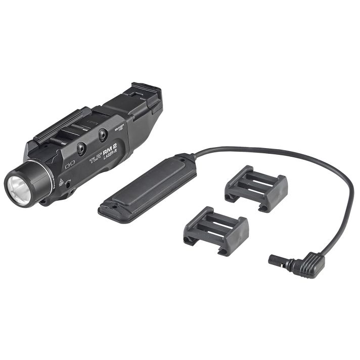 Streamlight 69447 TLR-2 RM w/Laser Black Aluminum, 1,000 Lumens White LED Bulb/Red Laser, 297 Meters Beam, Picatinny Rail Mount