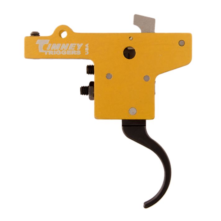 Timney Triggers 201 FeatherweightCurved Trigger with 3 lbs Draw Weight & Yellow/Black Finish for Mauser 98FN