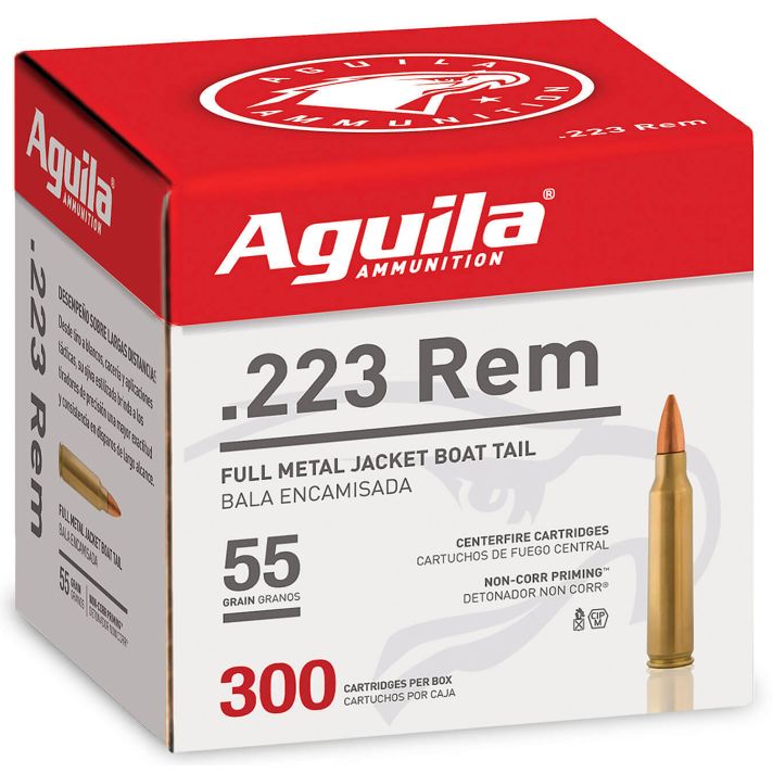 Aguila 1E223108 Target & Range Rifle 223Rem 55gr Full Metal Jacket 300 Per Box/4 Case