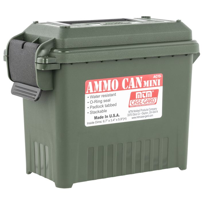 MTM Case-Gard AC1511 Ammo Can Mini Multi-Caliber Forest Green Polypropylene