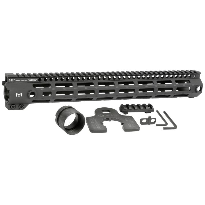 Midwest Industries MIG4M15 Tactical G4M Handguard AR-15 Black Hardcoat Anodized Black 15' 6061-T6 Aluminum M-LOK