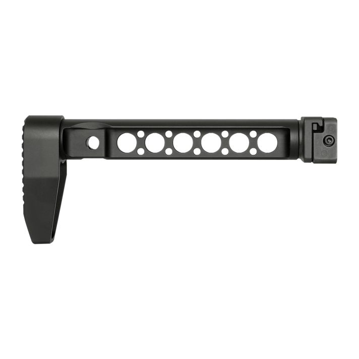 Midwest Industries MISTAPSFLWS Buttstock with Folding AdaptorBlack Steel with Minimalistic Butt Plate