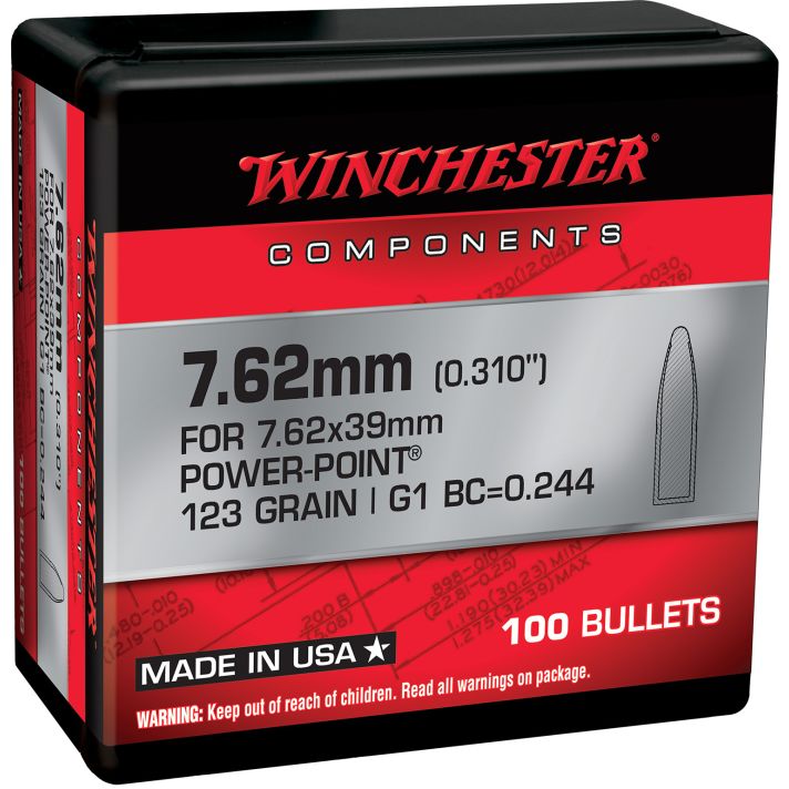 Winchester Ammo WB762P123X Centerfire Rifle7.62mm 123gr Power Point 100 Per Box/10 Case