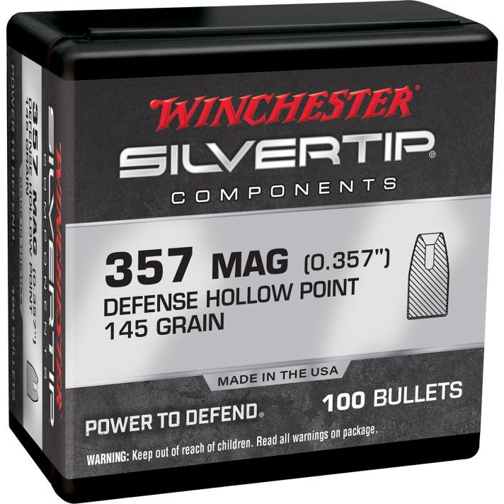 Winchester Ammo WB357S145X Centerfire Handgun Reloading 357Mag 145gr Silvertip Hollow Point 100 Per Box/10 Case