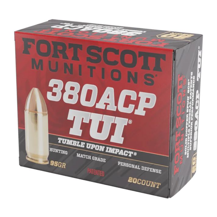Fort Scott Munitions 380095SCV Tumble Upon Impact (TUI)380ACP 95gr Solid Copper Spun 20 Per Box/25 Case