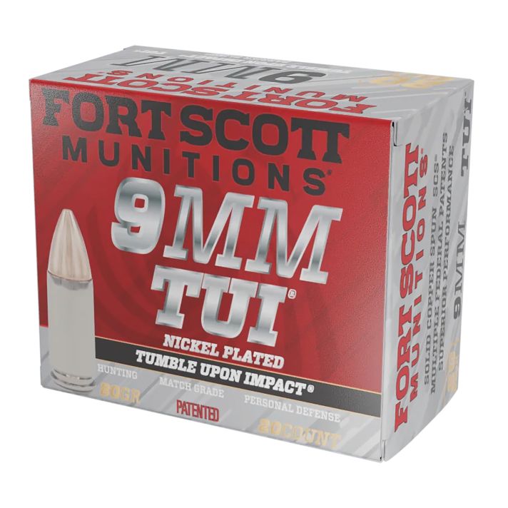 Fort Scott Munitions 9MM080SCVNIC Tumble Upon Impact (TUI)9mmLuger 80gr Solid Copper Spun 20 Per Box/25 Case