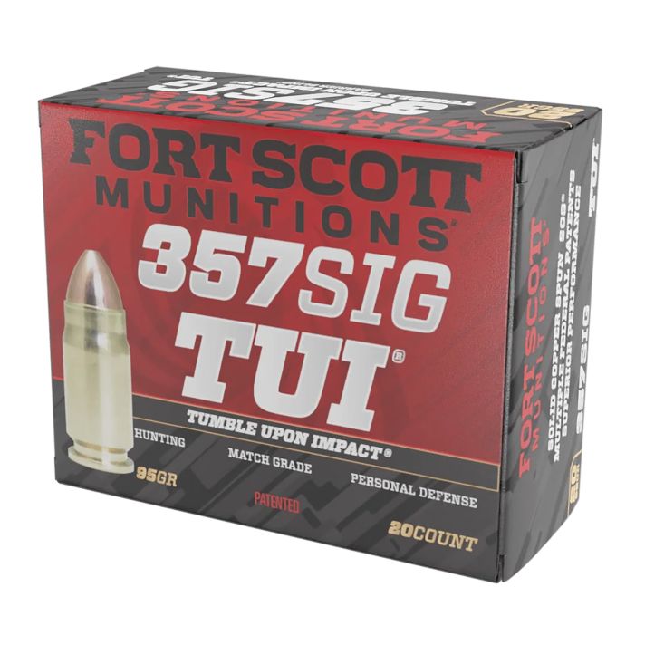 Fort Scott Munitions 357SIG095SCV Tumble Upon Impact (TUI)357Sig 95gr Solid Copper Spun 20 Per Box/25 Case