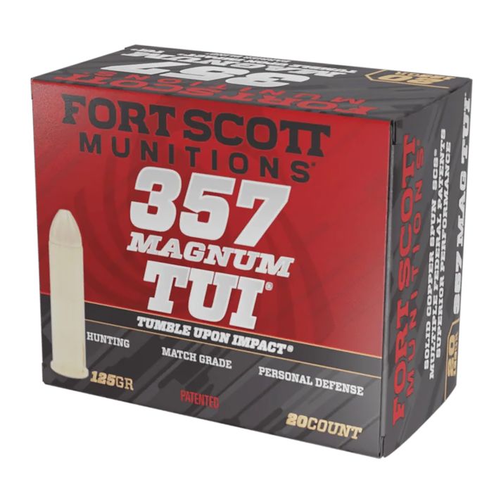 Fort Scott Munitions 357MAG125SCV Tumble Upon Impact (TUI)357Mag 125gr Solid Copper Spun 20 Per Box/25 Case