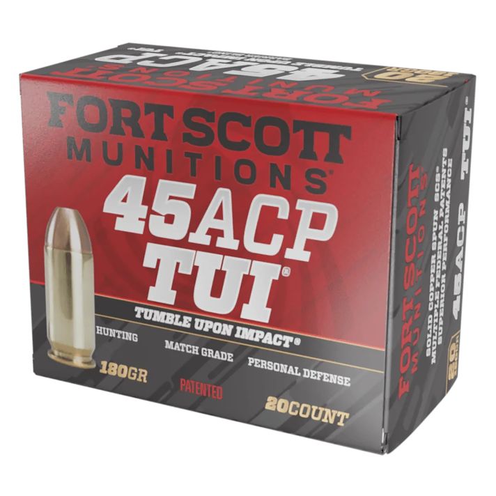 Fort Scott Munitions 450180SCV Tumble Upon Impact (TUI)45ACP 180gr Solid Copper Spun 20 Per Box/25 Case