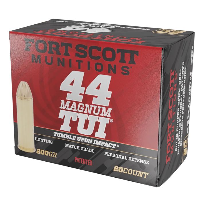 Fort Scott Munitions 44MAG200SCV Tumble Upon Impact (TUI)44RemMag 200gr Solid Copper Spun 20 Per Box/25 Case