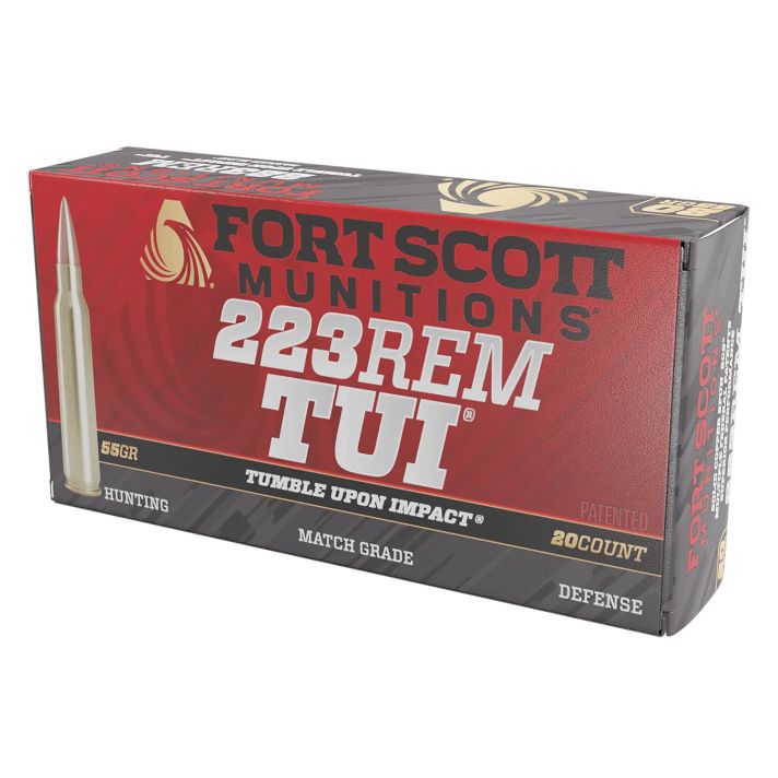 Fort Scott Munitions 223055SCV Tumble Upon Impact (TUI)223Rem 55gr Solid Copper Spun 20 Per Box/25 Case