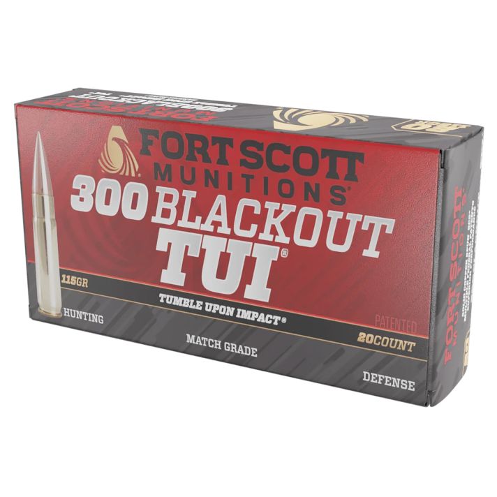 Fort Scott Munitions 300115SCV Tumble Upon Impact (TUI)300Blackout 115gr Solid Copper Spun 20 Per Box/25 Case