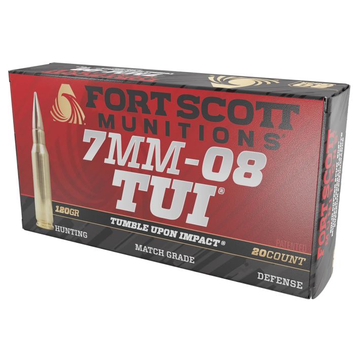 Fort Scott Munitions 7MM08120SCV1 Tumble Upon Impact (TUI) Rifle 7mm-08Rem 120gr Solid Copper Spun 20 Per Box/10 Case