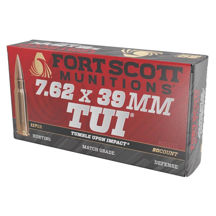 Fort Scott Munitions 762X39117SCV Tumble Upon Impact (TUI) Rifle 7.62x39mm 117gr Solid Copper Spun 20 Per Box/10 Case