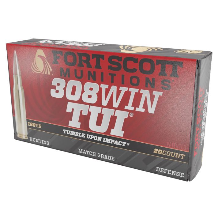 Fort Scott Munitions 308168SCV Tumble Upon Impact (TUI) Brush Hog 308Win 168gr Solid Copper Spun 20 Per Box/10 Case
