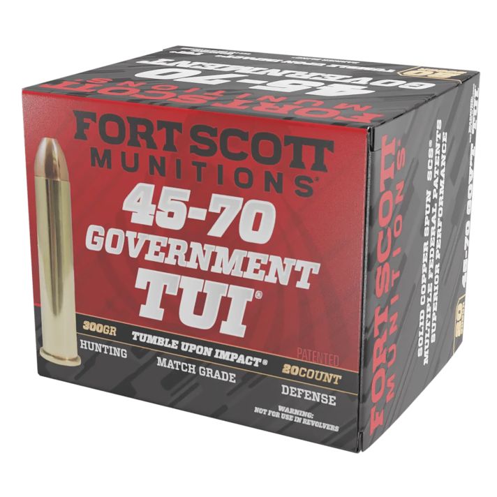 Fort Scott Munitions 4570300SCV1 Tumble Upon Impact (TUI) Brush Hog 45-70Gov 300gr Solid Copper Spun 20 Per Box/10 Case