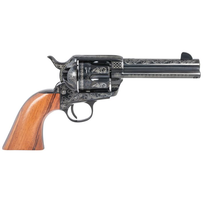 Pietta HF45LLE434NMBW 1873 Great Western IISports South Exclusive 45 Colt (Long Colt) 6rd 4.75" Blued Engraved Steel Barrel & Cylinder, Blued Engraved Steel Frame, Walnut Grip, Exposed Hammer