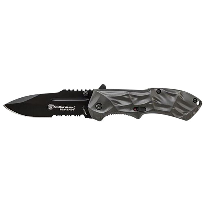 Smith & Wesson Knives SWBLOP3CP Black Ops3.40" Folding Tanto Plain 4034 SS Blade Aluminum Handle Includes Pocket Clip