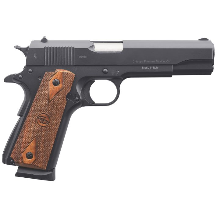 Charles Daly 440111 1911 Field Grade 45 ACP 8+1 5" Stainless Steel Barrel, Black Serrated Steel Slide, Black Steel Frame w/Beavertail, Walnut Diamond Checkered Grip