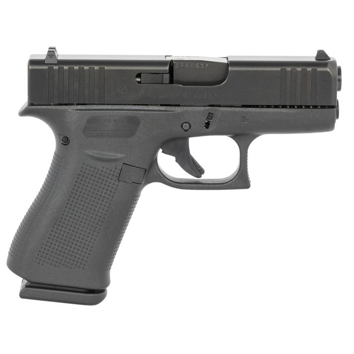 Glock UX4350201 G43XSub-Compact 9mm Luger 10+1 3.41" Black GMB Barrel, Black nDLC Serrated Steel Slide, Black Polymer Frame w/Beavertail, Ambidextrous, USA Made