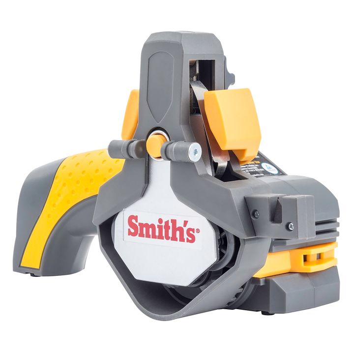 Smiths Products 50969 Knife & Tool Sharpener Cordless Hand Held Fine/Medium/Coarse Ceramic Sharpener Gray/Yellow