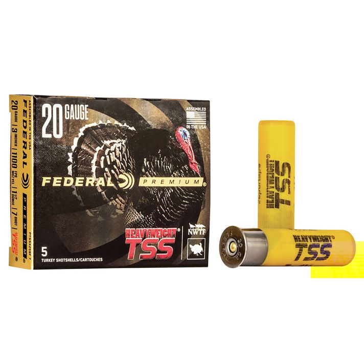 Federal PTSSX259F7 Premium Turkey Heavyweight TSS 20Gauge 3" 1 1/2oz 7Shot 5 Per Box/50 Case
