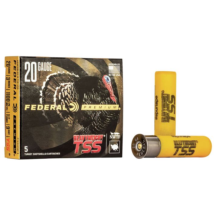 Federal PTSSX259F9 Premium Turkey Heavyweight TSS 20Gauge 3" 1 1/2oz 9Shot 5 Per Box/50 Case