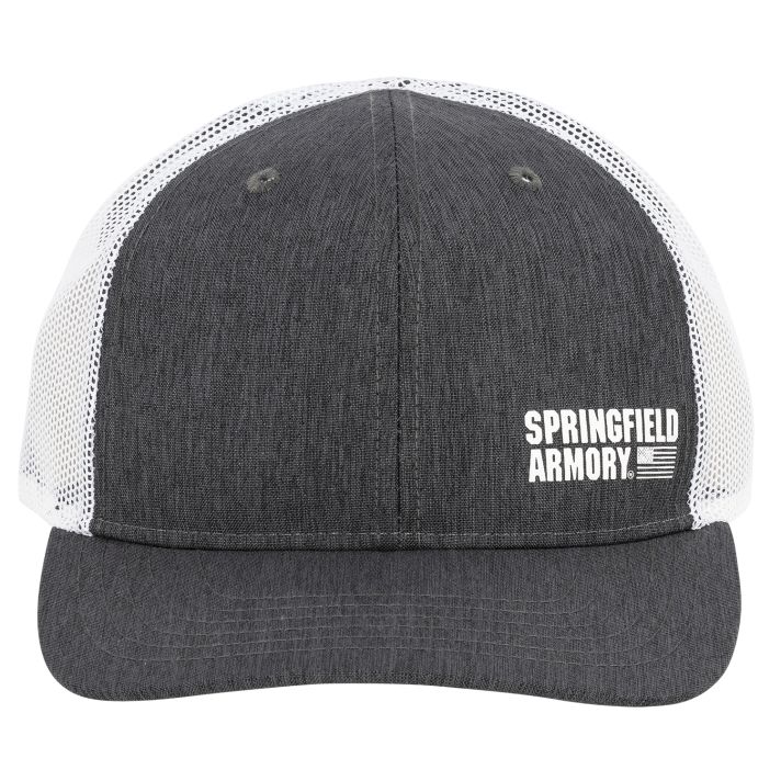 Springfield Armory GEP2382 Flag Trucker Hat Black/Gray Adjustable Snapback OSFA Structured