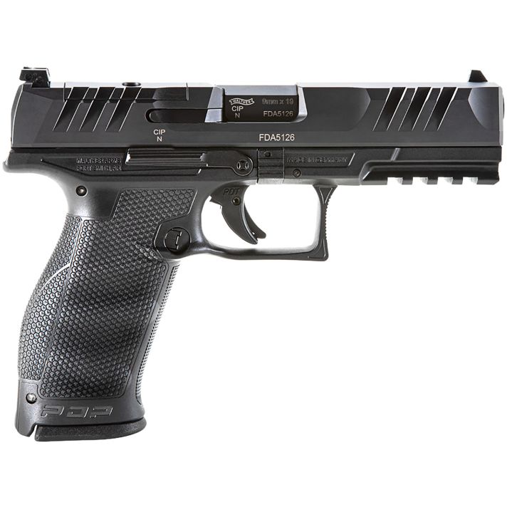 Walther Arms 2858126 PDP Optic Ready 9mm Luger 4.50" 10+1 Black Black Steel Slide Performance Duty Textured Black Polymer Grip