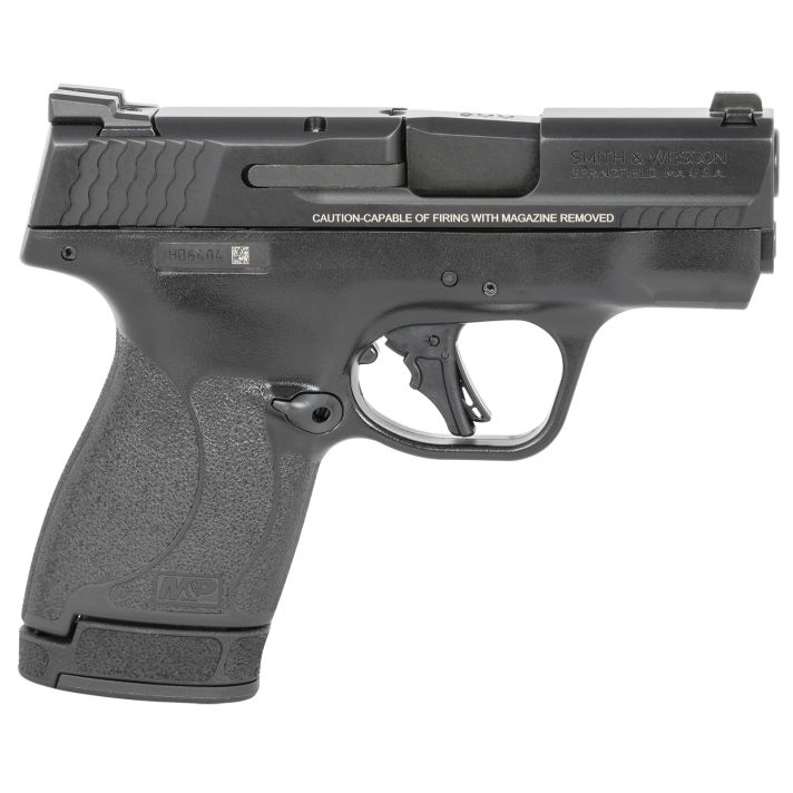 Smith & Wesson 13250 M&P Shield Plus Micro-Compact 9mm Luger 10+1/13+1, 3.10" Black Stainless Steel Barrel, Matte Black Armonite Serrated Slide, Matte Black Polymer Frame, No Thumb Safety