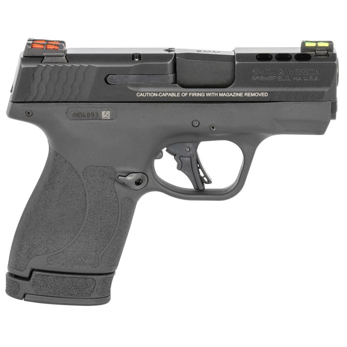 Smith & Wesson 13254 M&P Performance Center Shield Plus 9mm Luger 3.10" Ported Barrel 10+1 Or 13+1, Black Polymer Frame, Ported Armornite Slide, Fiber Optics Sights, Manual Safety