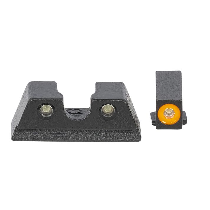 Meprolight USA 402203131 Hyper-BrightGreen Tritium Orange Outline Front Sight-Green Tritium Black Outline Rear Sight Glock 42/43