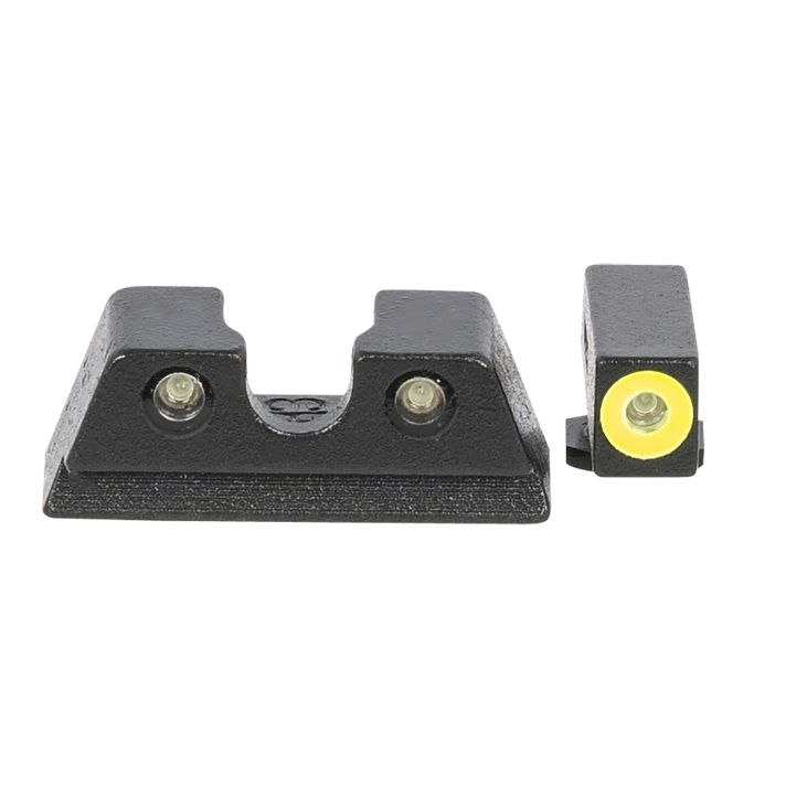 Meprolight USA 402203121 Hyper-BrightGreen Tritium Yellow Outline Front Sight-Green Tritium Black Outline Rear Sight Glock 42/43