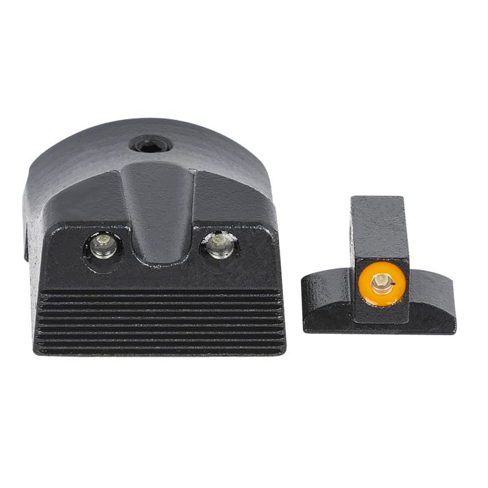 Meprolight USA 412183131 Hyper-BrightGreen Tritium Orange Outline Front Sight-Green Tritium Black Outline Rear Sight Kimber 1911 Slant