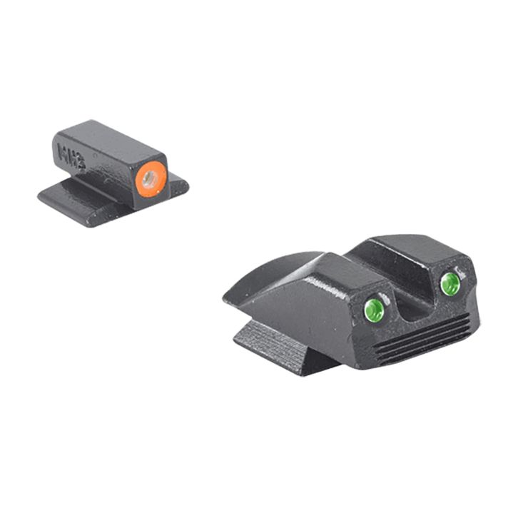 Meprolight USA 412293131 Hyper-BrightGreen Tritium Orange/Front Sight-Green Tritium, Black Frame Kimber 1911 Micro