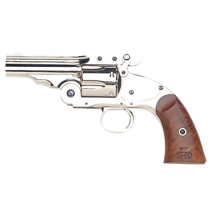 Taylors & Company 550675 Schofield Top Break 44-40 Win Caliber with 5" Barrel, 6rd Capacity Cylinder, Overall Nickel-Plated Finish Steel & Walnut Grip