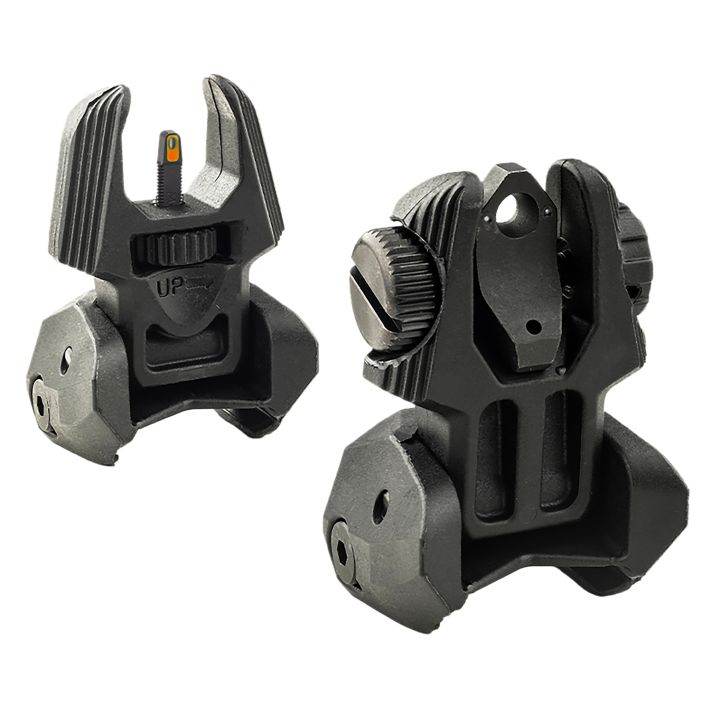Meprolight USA 403220 FRBS Sight Set Black AR-15 Flip Up Orange Tritium Front/Green Tritium Rear