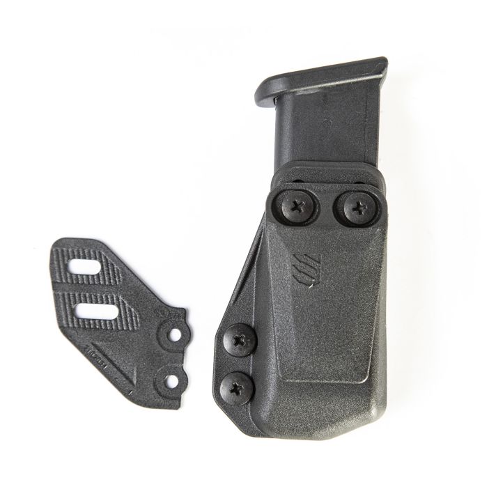 Blackhawk 416A03BK Stache Mag Carrier IWB Single Stack Belt Clip Mount Fits Belts 1.50" Wide Black Polymer Ambidextrous