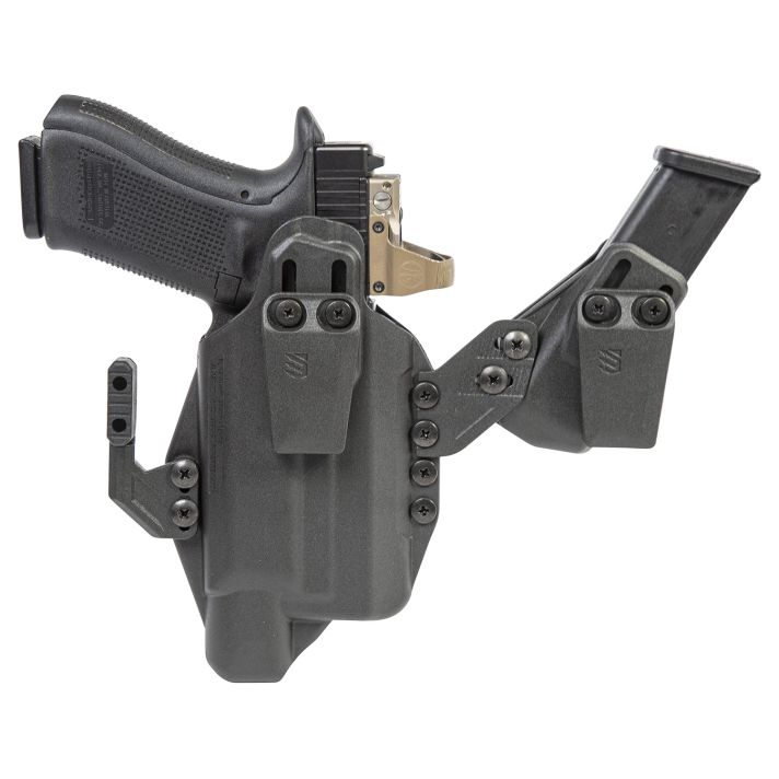 Blackhawk 416876BK StacheIWB Size 76 Black Polymer Belt Clip Compatible w/Glock 43X/48 w/SureFire XSC Ambidextrous