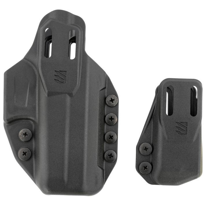 Blackhawk 416102BK Stache Premium Kit IWB Size 02 Black Polymer Belt Clip Compatible w/Glock 19/23/32/44/45 Includes Mag Carrier Ambidextrous