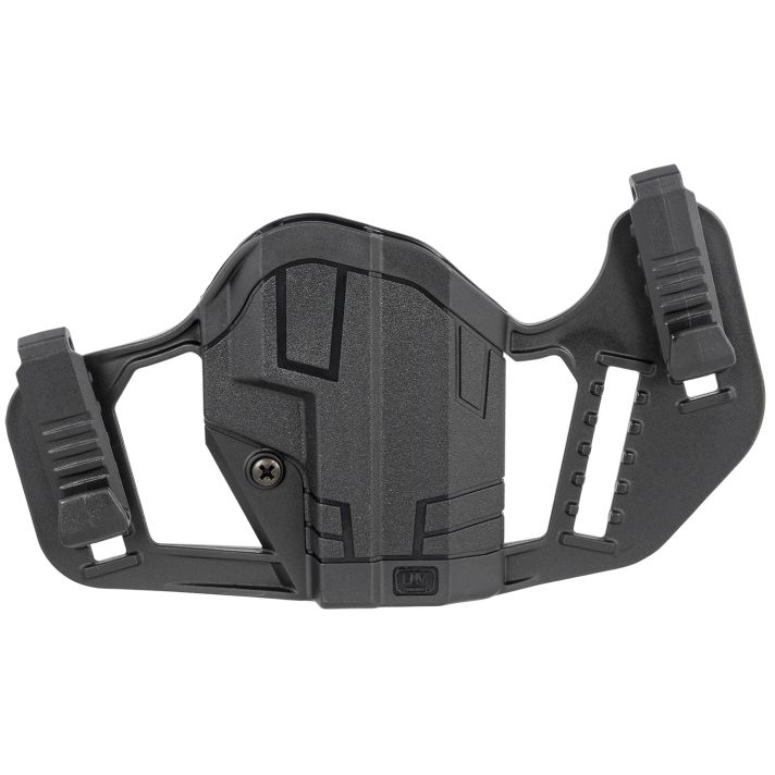 Uncle Mike's 79077 ApparitionIWB/OWB Belt Clip Mount Compatible w/Glock 43/43X/Springfield Hellcat Black Polymer Ambidextrous