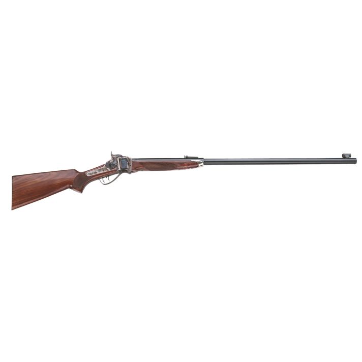 Taylors & Company 210144 1874 Sharps Long Range 45-70 Gov 1rd 34" Black Half Octagonal Barrel, Color Case Hardened Rec, Fixed Walnut Checkered Stock